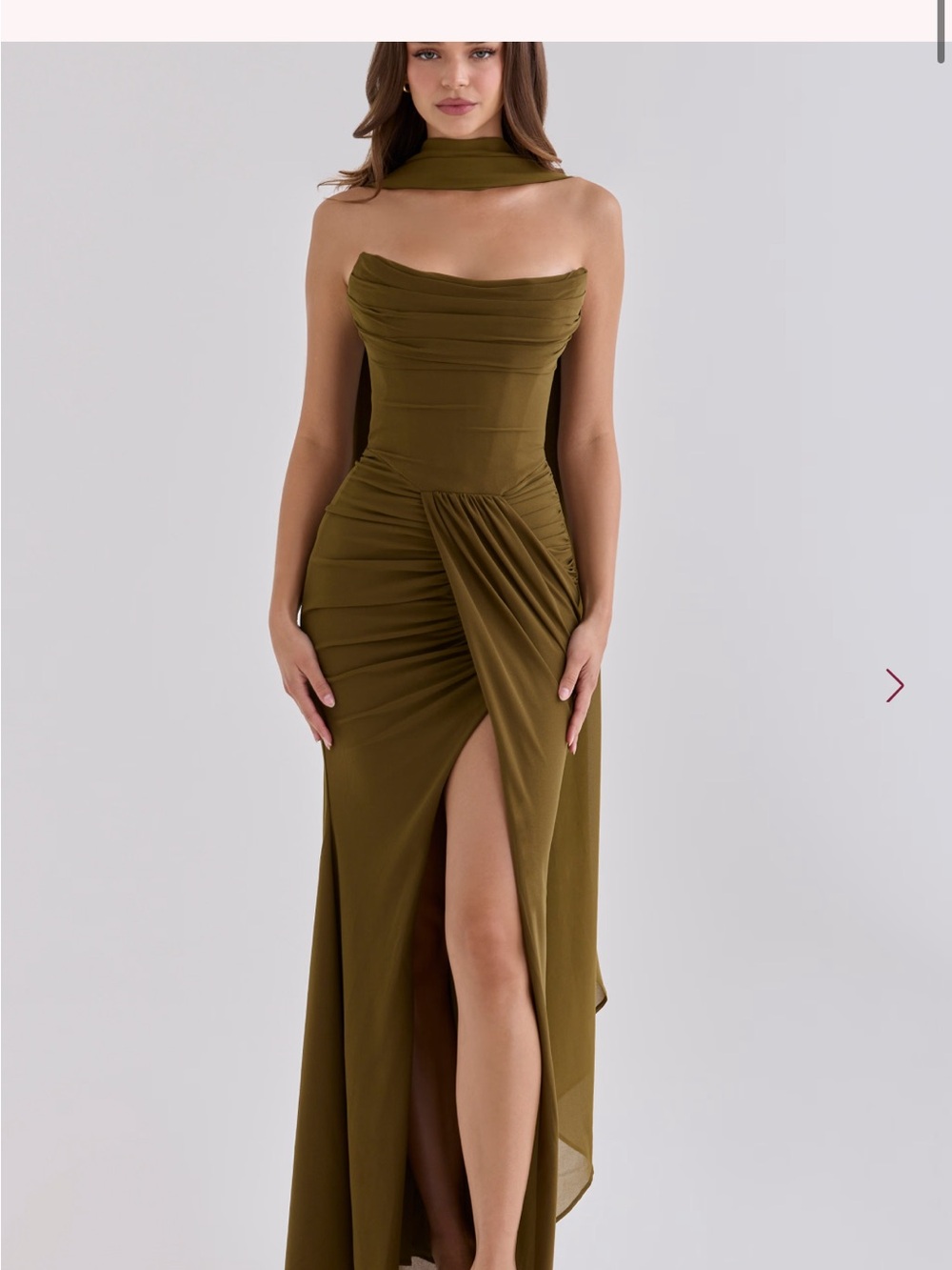 Brand new with tags House of CB Olive Strapless dress with scarf